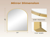20"X30" Arched Bathroom Mirror, Wall Mounted Mirror with Aluminum Alloy Frame, Bathroom Mirror for 20983323