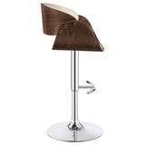 Ecru and Chrome Adjustable Bar Stool B062P153493