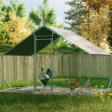 Large Metal Chicken Coop, Walk-in Chicken Run,Galvanized Wire Poultry Chicken Hen Pen Cage, Rabbits W2505P184736