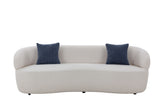 Mid Century Modern Curved Sofa, 3 Seat Cloud couch Boucle sofa Fabric Couch for Living Room, W87642013