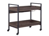 Jerrick Walnut & Black Finish Serving Cart B2726P286744
