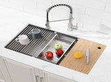 Stainless Steel Kitchen Sink, 36x19 Single Bowl, Undermount Handmade Sink in Brushed, with Cutting 44360826