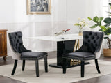 Furniture,Modern, High-end Tufted Solid Wood Contemporary PU and Velvet Upholstered Dining Chair 36795313