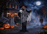 6.3FT Halloween Animatronic Witch, Sound Activated Talking Witch with Glowing Red Eyes & Poseable 67255901