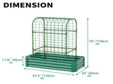 2-in-1 Raised Garden Bed with Trellis - 59" Tall Arch Planter Box for Climbing Plants, Outdoor 75026103