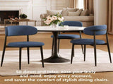 Dining Chairs Set of 2, Metal Kitchen Chairs with Modern Linen Fabric Upholstered for Dining Room, 18768430