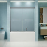 56"-60" W x 58" H Double Sliding Bathtub Shower Door, Semi-Frameless Bypass Tub Door, 1/4" W1573P292498