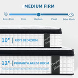 TWIN Size 12 Inch Hybrid Mattress Individual Pocket Spring 7-Zoned Memory Foam Knitted Cover W3017P307494