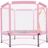 ZNTS 55'' Toddlers Trampoline with Safety Enclosure Net and Balls, Indoor Outdoor Mini Trampoline for 33415175