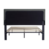 Queen Size Upholstered Platform Bed Frame with Modern Button Tufted Linen Fabric Headboard, No Box W311P195324