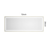 72 x 28 Inch LED Bathroom Mirror with Front and Backlight, Wall Mounted Vanity Mirror with Aluminum W2287P310521