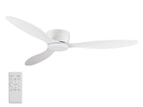52 Inch Flush Mount Ceiling Fan Without Light, DC Motor, 6Speed & 3 Timers, Remote Control, ABS & W3816P585730