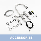 Kitchen Faucet with Pull Down Sprayer 3 Modes Stainless SteelPull Out Brushed Nickel Faucet for Bar W1217P298922