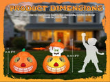 2.8FT Halloween Inflatable Animated Pumpkin Ghost, 2 White LED Lights, Weather-Resistant 17197774