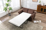 ZNTS 57.5" Orisfur Pull Out Sofa Bed Loveseat Sleeper with Twin Size Memory Mattress for Living Room WF305474AAD