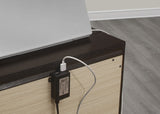 Brown Cherry Finish 3-Drawers Nightstand with 2 USB Ports Transitional Bedroom Furniture 1pc Bedside B011P172001