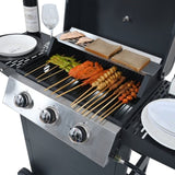 Propane Gas Grill 3 Burner Barbecue Grill, Stainless Steel 26,000 BTU Patio Garden Barbecue Grill W1650137968