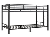 Black Twin Bunk Bed Square Tube High Guardrail Side Ladder Opening Iron Bed 85462110