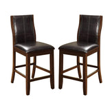 Transitional Dining Room Counter Height Chairs Set of 2pc High Chairs only Brown Cherry Unique B011P156648