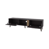Wengue TV Stand with 2 Doors and Open Storage B062P290229