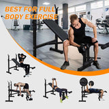 Weight Bench, Bench Press Set with Squat Rack and Bench for Home Gym Full-Body Workout 55415925