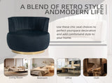 COOLMORE 360 Degree Swivel Cuddle Barrel Accent Sofa Chairs, Round Armchairs with Wide Upholstered, W395P145393