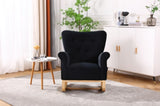 Mid Century Fabric Rocker Chair with Wood Legs and velvet for Livingroom Bedroom W136158988