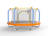 55-inch Trampoline for Kids Indoor & Outdoor Small Toddler Trampoline with Basketball Hoop W1163P315238