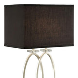 Brushed Nickel and Black Rectangular Shade Accent Lamp B062P153480
