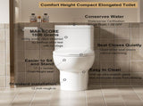 1.1/1.6 GPF Tornado Flush One-Piece Toilet with Comfort Chair Seat ADA Height 17",Powerful & Quiet W3192P412959