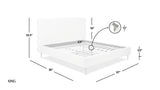 Stockholm Modern Wavy Headboard Platform Bed, King, Antique White Polyester B2719P238206
