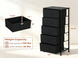 Vertical Fabric Storage Dresser, Tall Narrow Storage Tower with Large Capacity Drawers, Sturdy Metal 87504784
