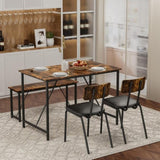 4 Piece Dining Table Set, Kitchen Table and 2 Chairs for 4 with Bench for Home, Kitchen, Living W578P150068