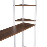 ZNTS Full Size Metal Loft Bed with 2 Shelves and one Desk ,White 88167022