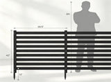 4Panel Solid Fir Wood Outdoor Privacy Screen, NoDig AC Unit Cover Fence with Ground Stakes, 25830153