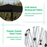 ZNTS 10'x20' Pop Up Canopy Tent with 6 Sidewalls, Ez Pop Up Outdoor Canopy for Parties, Waterproof W2505P151710