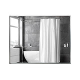 36x24inch Glossy Brushed Silverd Mirror For Bathroom Rectangular Wall Bathroom Mirror Metal W2091P214080