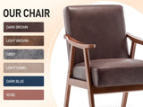 Mid-Century Modern Chair, Living Room Chair with Solid Wood Frame, Accent Chair Extra-Thick W2200P186179