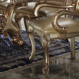 Bone and Gold Patina Padded Side Chair B062P209247