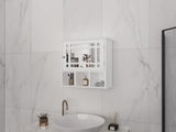 Single Door Three Compartment Storage Bathroom Cabinet White 06324374