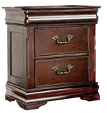 ZNTS Traditional Style Cherry 1pc Nightstand Only Solid wood 2-Drawers Hidden Top Drawer Intricate B011P144697