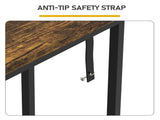 31.50"x7.87"x31.10" Console Table, MDF with Melamine Veneer & Iron Frame, with Power Outlet, Rusty 35742284
