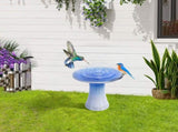Ceramic Birdbath for Patio, Garden - Blue Ombre W3273P322557