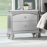 2 Drawers Wooden Nightstand in Platinum Finish B016P256133