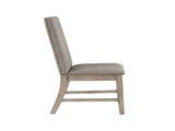 Set of 2 Side Chairs Upholstered Backrest Seat Nailhead Trim Brown Gray Finish Dining Furniture B011P239562