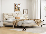 Queen Size Bed Frame with Storage Headboard, Platform Bed No Noise, Mattress Foundation Strong W2896P208878