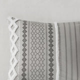 King/Cal King Cotton Printed Duvet Cover Set with Chenille B03596476