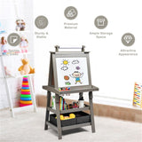 3-in-1 Double-Sided Storage Art Easel Gray 85330525