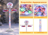 5 FT Christmas Street Lamp Post with Ferris Wheel Snow Globe Lantern, Color Light, Snowfall & Music, 28778664