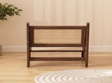 Mid-Century Modern Rattan Accent Lounge Chair, Armless Cane Woven Low Profile Leisure Chair for W3101P555213